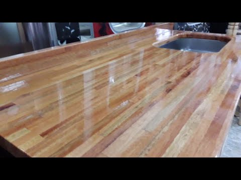 Como hacer una mesada de cocina de madera